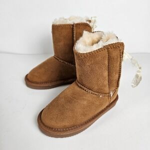 Apres by Lamo Brown Faux Fur UGG Style Lace Up Lined Boots Toddler Size 8